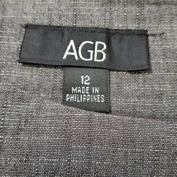 AGB Womens Sheath Dress Size 12 Gray Woven Princess Seams Back Zip - Picture 11 of 12